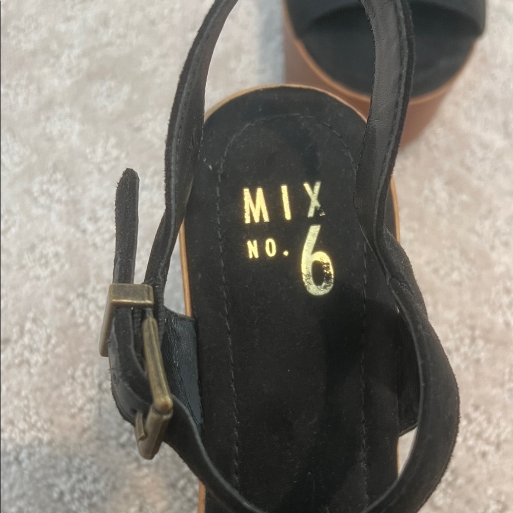 Mix No. 6 Black and Brown Platform Sandals - Picture 2 of 7